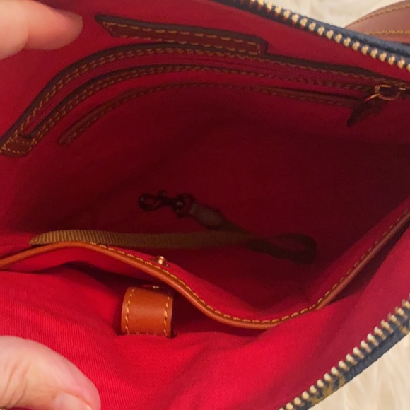 EUC Dooney & Bourke navy initial over shoulder satchel - Picture 3 of 16